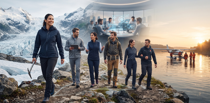 A high-performing team collaborating with trust, shared purpose, and strong leadership across challenging environments, symbolizing teamwork, resilience, and organizational excellence.